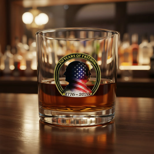 Past to Present Silhouette Design Rocks Glass