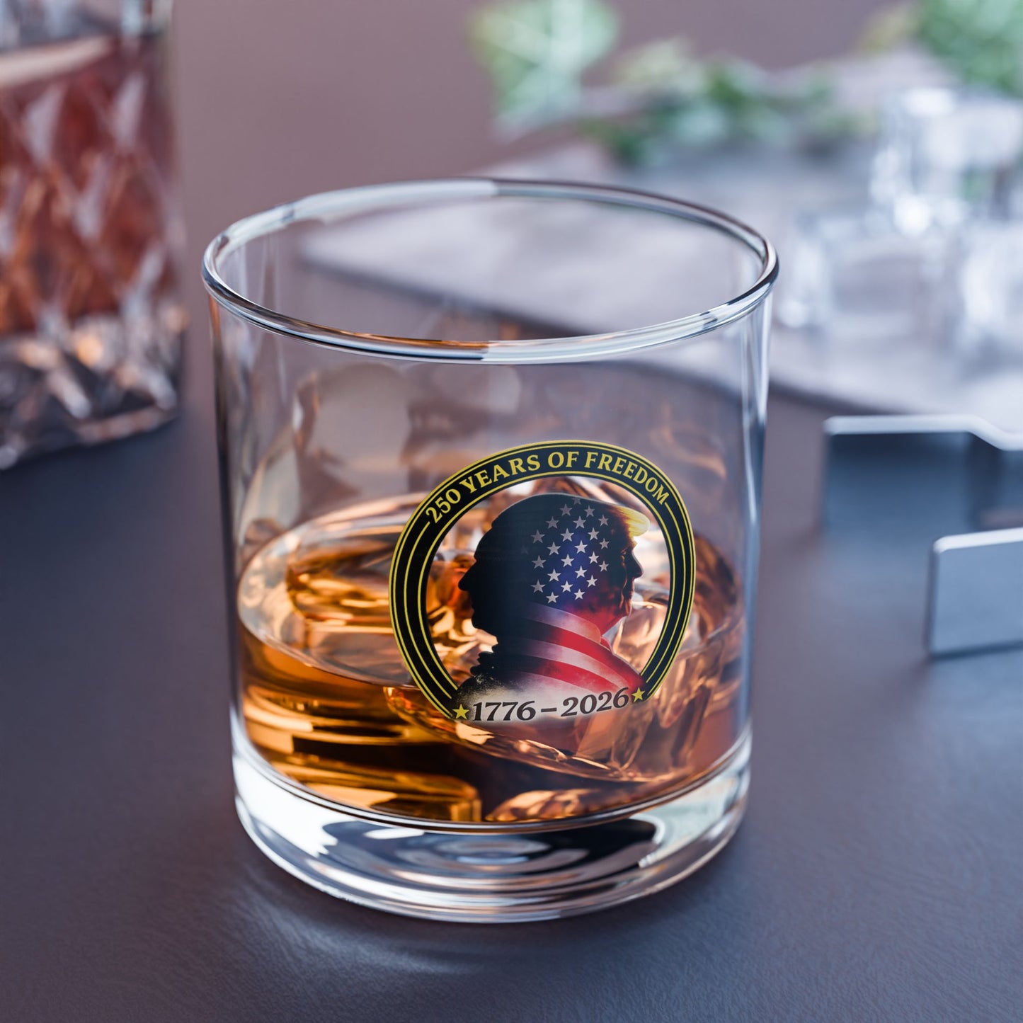 Past to Present Silhouette Design Rocks Glass