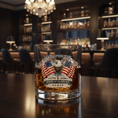 Land of the Free  Rocks Glass — Patriotic Eagle 10oz