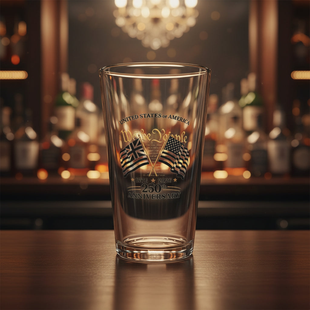 We the people... Pint Glass- American Flag Design 16oz.