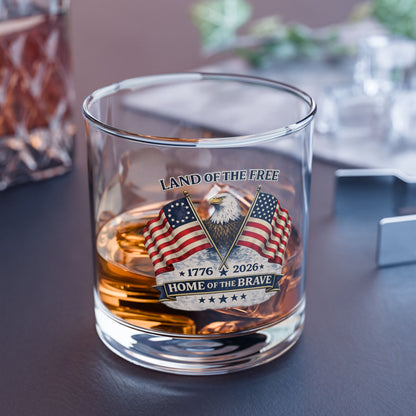 Land of the Free  Rocks Glass — Patriotic Eagle 10oz
